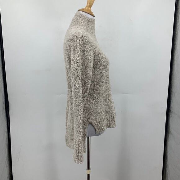 Tahari Sweater Womens XS Extra Small Putty Boucle High Low Mock Neck Pullover - Picture 6 of 13